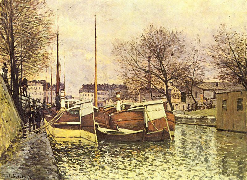 Kahne auf dem Kanal Saint-Martin in Paris